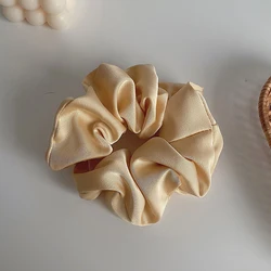 Elegant Silk Scrunchie Hair Accessory - Multicolor Satin Elastic Band (Champagne)