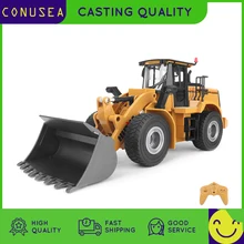 Huina 1:16 rc caminhão bulldozer roda pá carregador trator modelo de engenharia carro 9 canais rádio controlado carros brinquedos para meninos