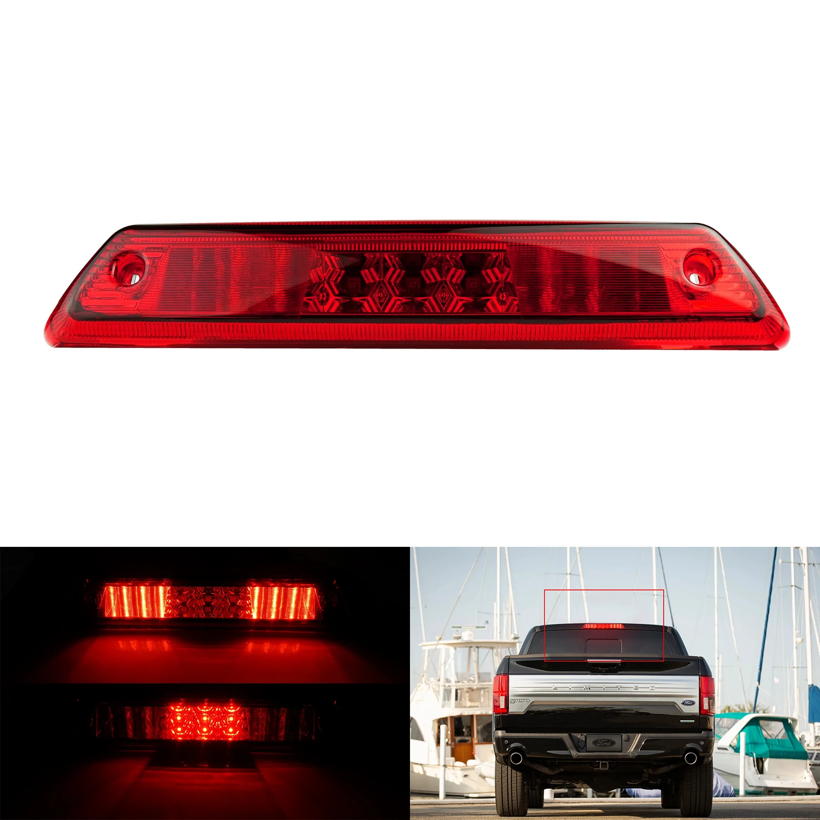 

Задний фонарь красного цвета для Ford F-150 2009-2014 LED 3rd Brake, 12 В