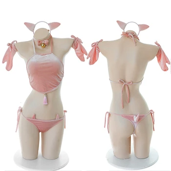 

Japanese Cute Sexy Piggy Autumn Sexy Set Release Bellyband Woman Cosplay Bikini Adult Erotic Lovely Bandage Catwoman Hot Suit