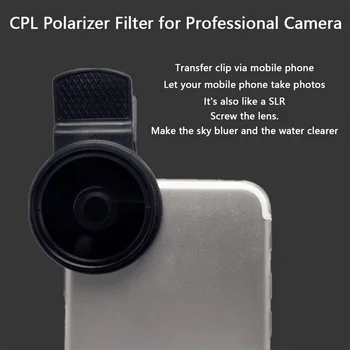 

37MM With Clip Circular CPL Filter Portable Professional Black Phone Polarizer Universal Camera Lens Accessories #734