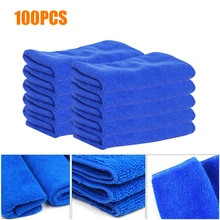 100 шт автомобильное синее полотенце Бытовая быстросохнущая Чистящая салфетка 25x25 см прочная