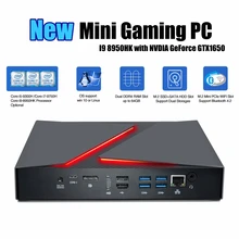Mini computador de jogos computador intel i9 9880h gamer computador 8 core windows 10 nvidia placa gráfica gtx1650 design de moda wifi bt