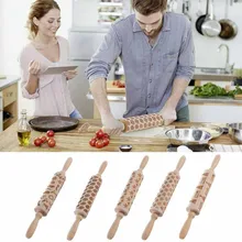 Рождественская Скалка Выгравированная резная деревянная рельефная скалка для кухни инструменты для рождественского тиснения скалка для выпечки печенья