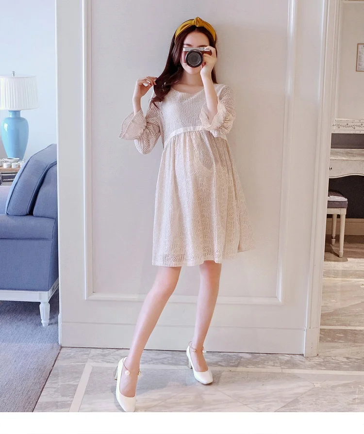 Летнее кружевное повседневное свободное платье Одежда для беременных Vestidos Gravidas женское платье платья для беременных