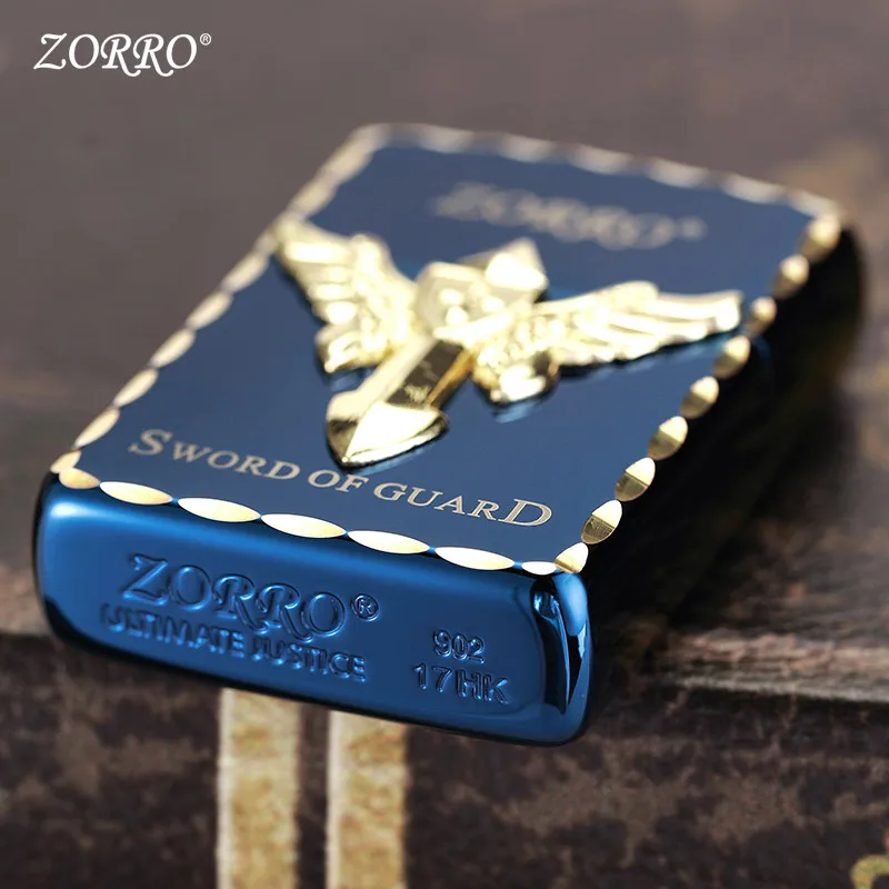 Zorro Kerosene Lighter Paladin Cross Seal Cutting Edge Personality Creative Old-fashioned Grinding