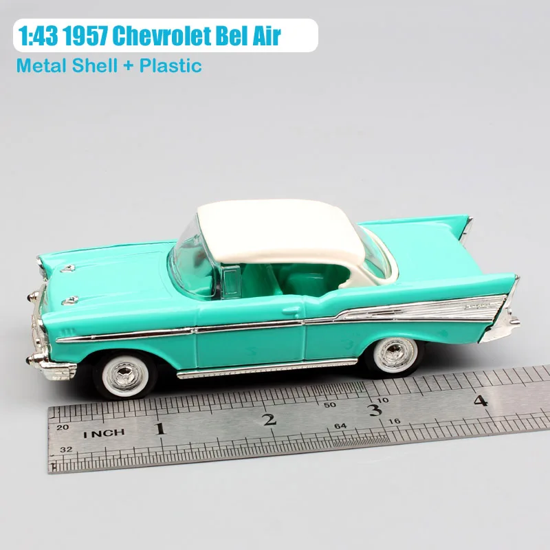 1/43 масштаб дорожный знак Ретро 1957 Chevrolet Bel Air Hardtop coupe автомобиль металлический литой модель-копия игрушки для детей - Цвет: 1957 Chevrolet Bel A