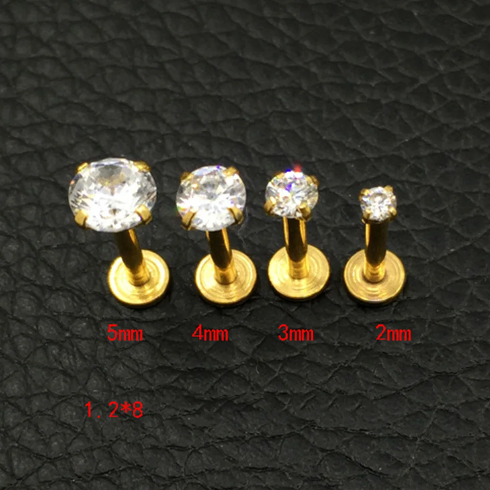 Piercing Jewelry Body Piercing Earrings Ear Piercing Jewelry Body Piercing Jewelry Body Jewelry 1Pc 2-5mm Labret Tragus Cartilage Earring Punk Cz Gem Round Tragus Lip Ring Monroe Ear Cartilage Earring Piercing