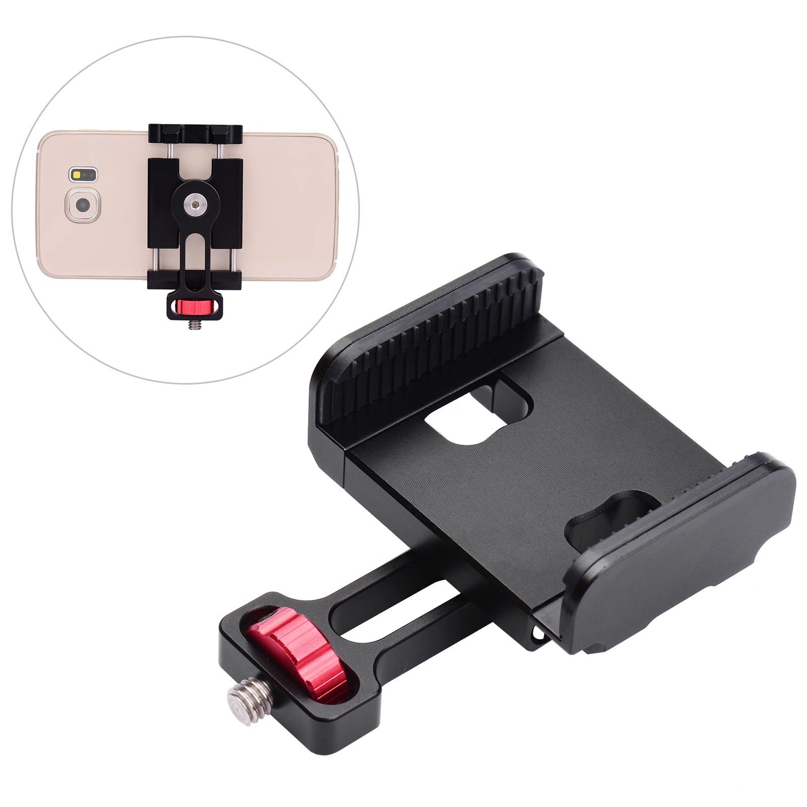 Smartphone Clamp Clip Phone Holder with Rotary Knob 360° Rotation for