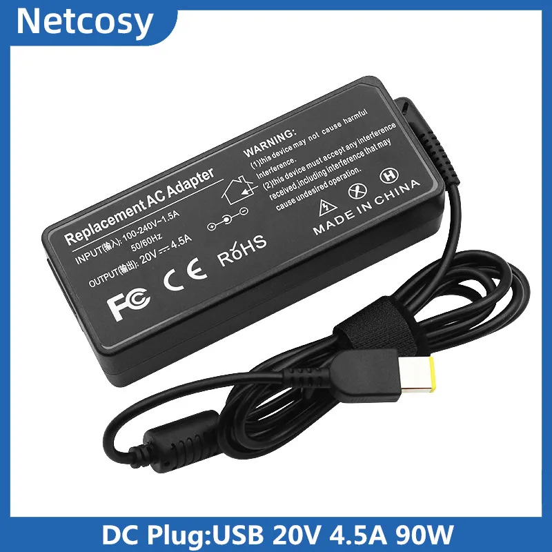 20V 4.5A 90W USB Ноутбук AC зарядное устройство для адаптера для lenovo T440P T440S E431 E531 K4450 K350 B40-80 E550 E435 K4350 A4400U Z410