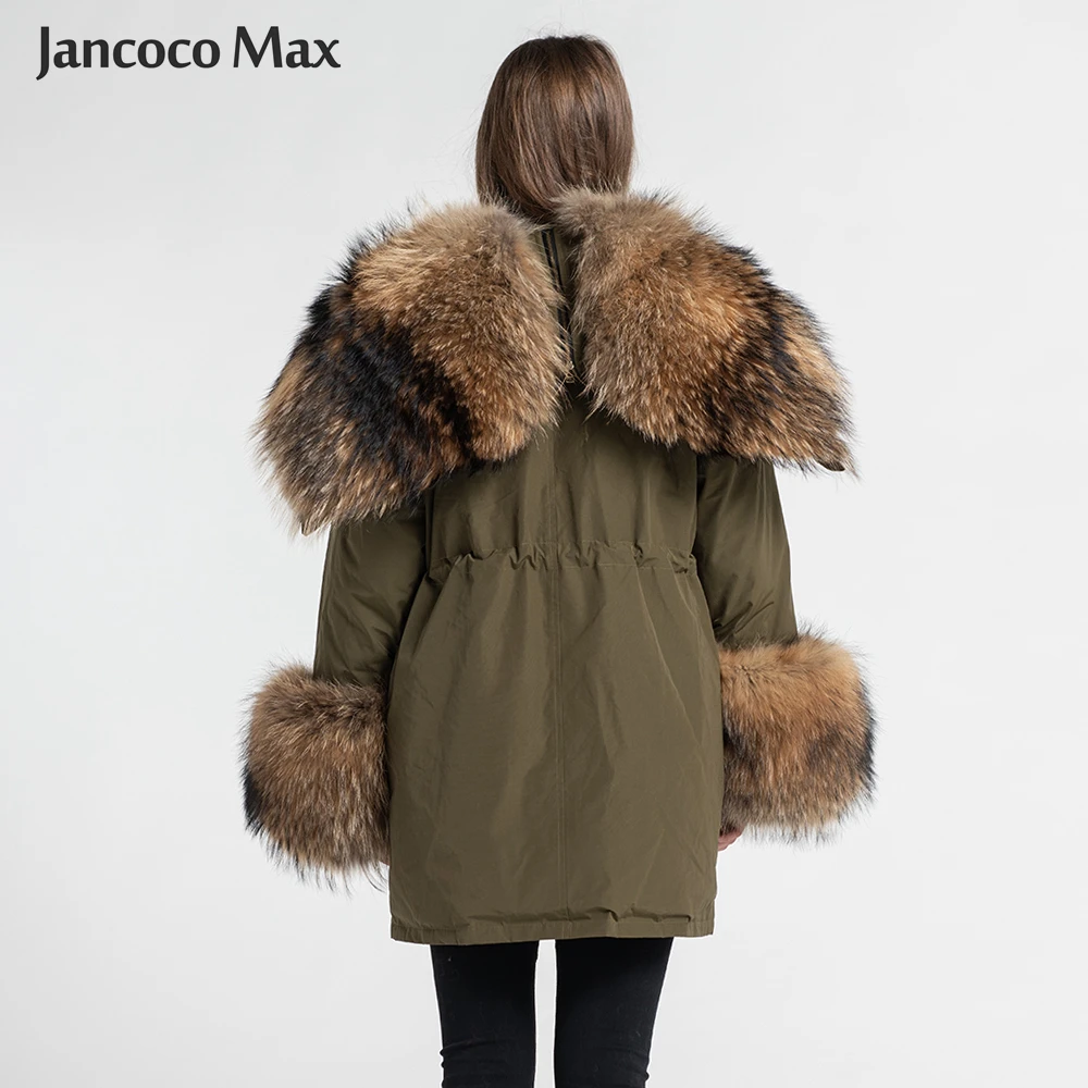 New Winter Women Supper Big Fur Parka Real Fox Fur / Raccoon Fur Hooded Fur Parkers Top Quality Outerwear S7555
