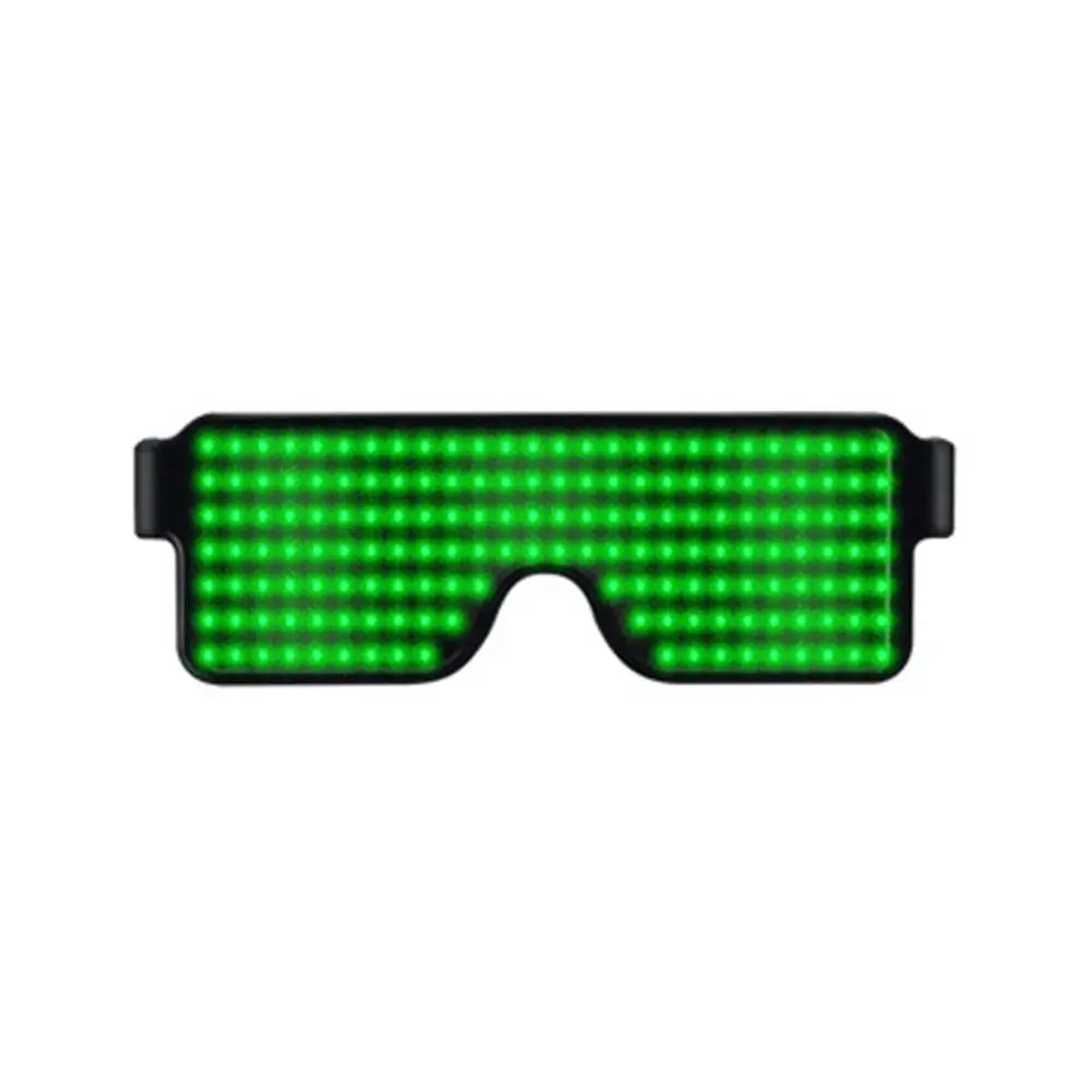 Новые DIY приложение управления многоязычные быстрая вспышка светодиодные вечерние светящиеся очки USB зарядка рождественское освещение концертов игрушки Светящиеся солнцезащитные очки - Цвет: Manual Button Green