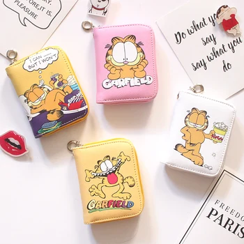 

Garfield Cat Pattern Women's Fashion Prints Mini Wallets Coin Purse Large Capacity Clutch PU Leather Ladies Card Holder Wallets