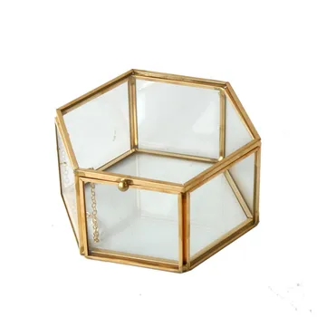 

Wedding Ring Jewelry Box Dressing Table Lipstick Storage Box Glass Flower Box
