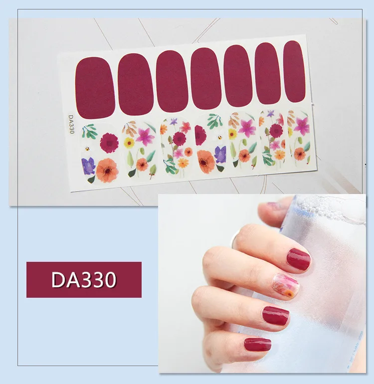

New Charming Nail Polish Stickers and Decals Candy Color Daisy Nail Art Accessories Fresh Series Manicure Tools Things Sliders
