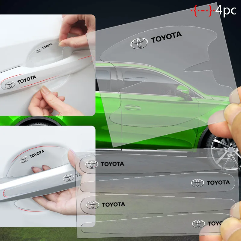 8Pcs Universal Car Transparent Handle Door Bowl Stickers For Toyota Prado Auris Avensis Corolla Verso Sienna Yaris Prius Rav4 | Автомобили