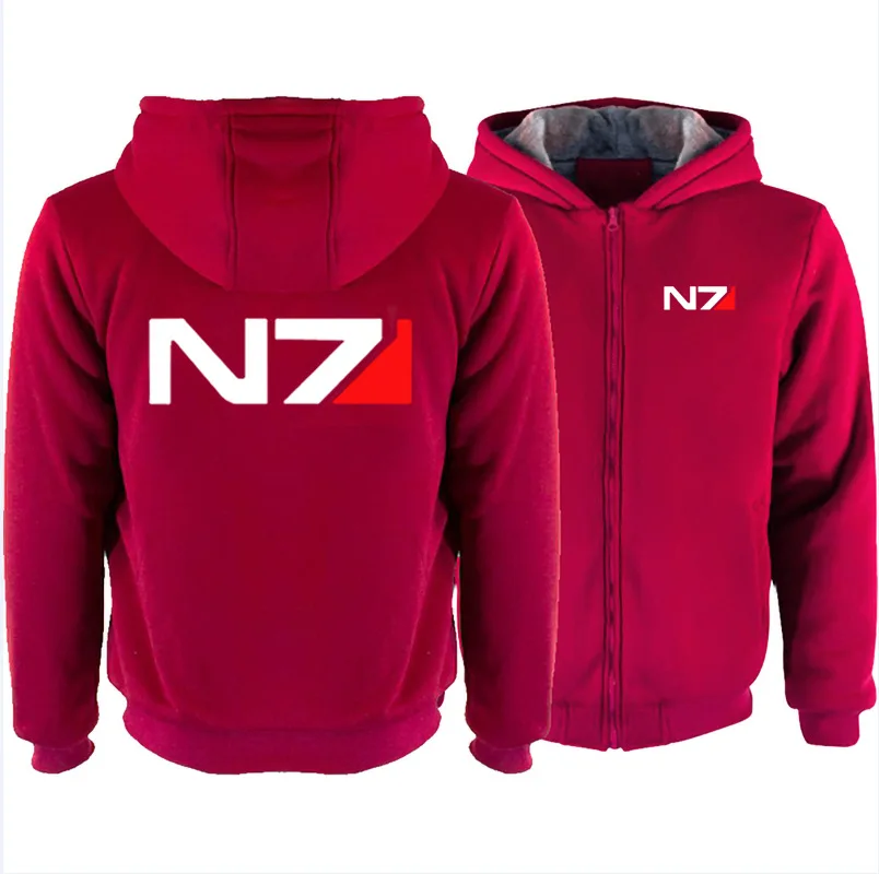 Толстовка Mass Effect N7, Мужская Уличная одежда на молнии белого цвета, теплые толстовки в стиле хип-хоп, Повседневная Толстовка с капюшоном для детей, игровые Топы