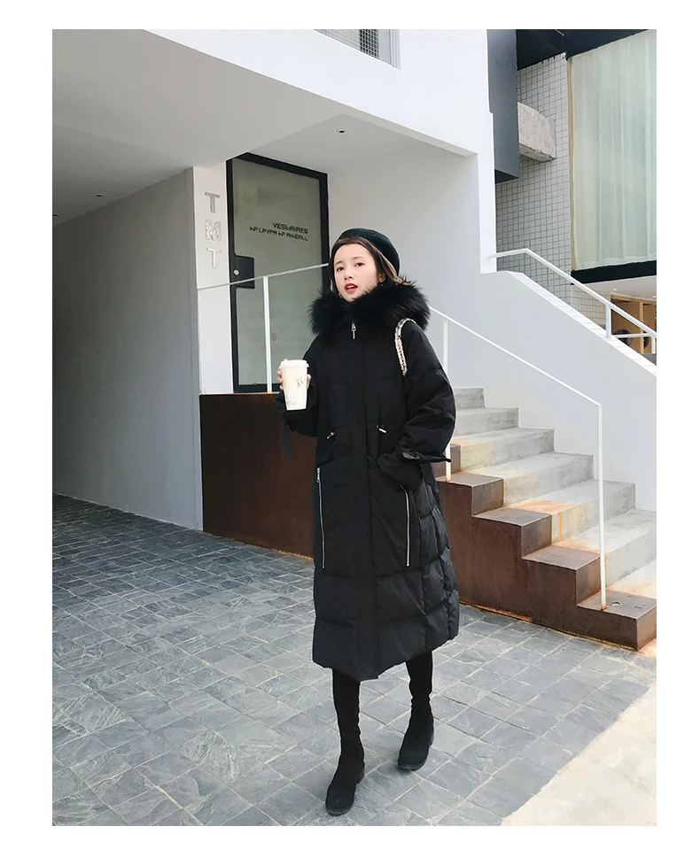 HANZANGL, XL-5XL, толстый мм, 200 фунтов, новинка, зимнее пальто, женская парка с капюшоном, с мехом, свободный крой, длина ниже колена, куртка