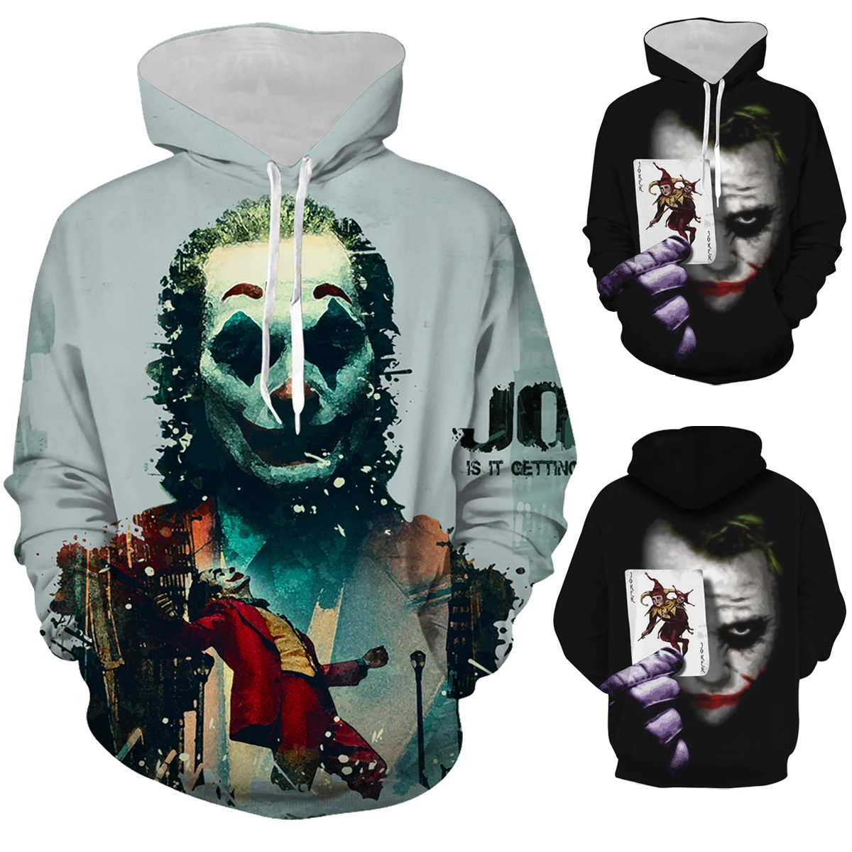 Новые мужские толстовки с клоуном печати свитер Joker кофта с капюшоном пальто с капюшоном топы джокер костюм S-3XL дропшиппинг