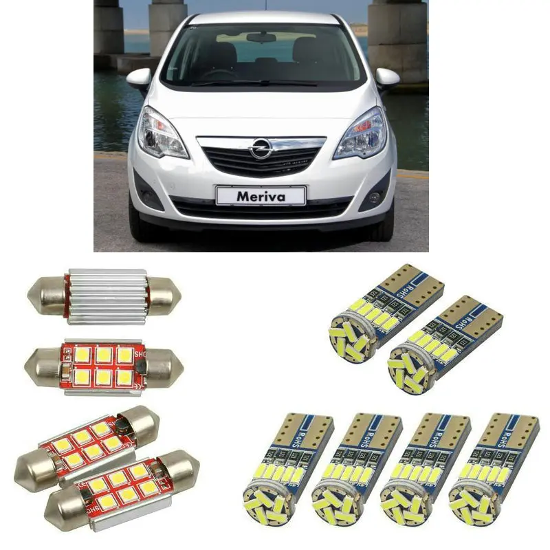 6 шт. Автомобильные светодиодные лампы для салона Opel meriva a mpv x03 b s10 | Автомобили и