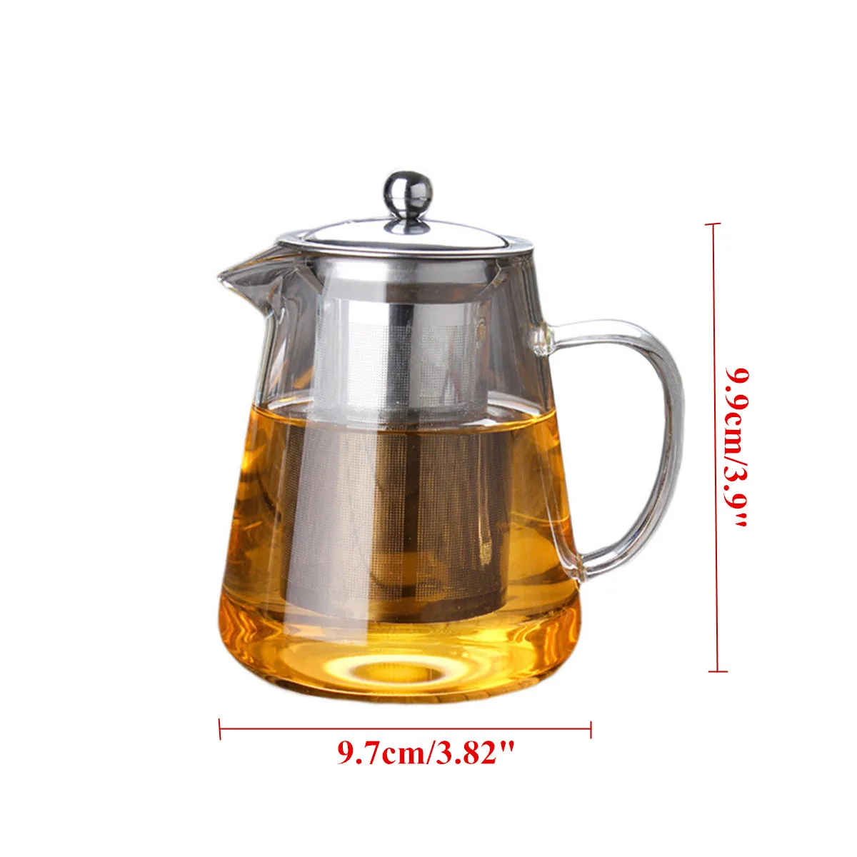 450/750/950ml Stainless Steel Teapot Heat Resistant Clear Glass Tea Pot With Infuser Coffee Tea Leaf Herbal Pot