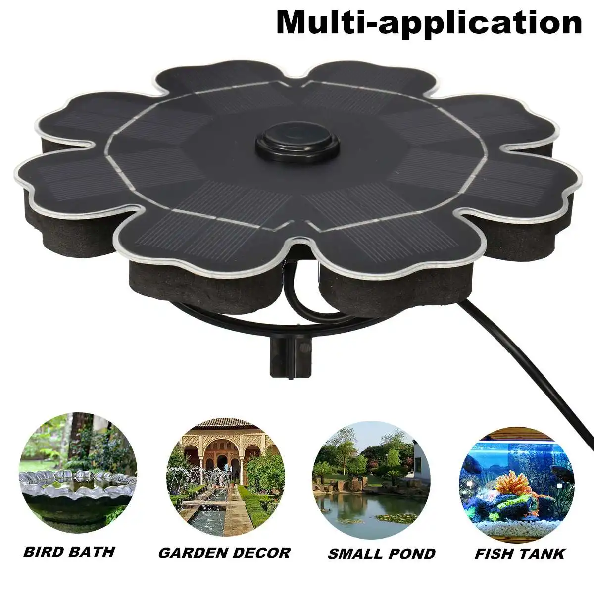 

New 2.5W DC5-12V Solar Water Pump Solar Powered Floating Bird Bath Water Panel Fountain Pump Garden Decoration Pond Pool Patio