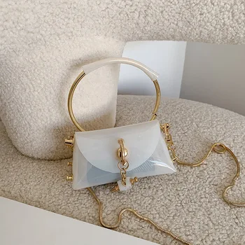 

French niche small mini bag female 2020 new Korean version of the wild messenger bag transparent jelly bag