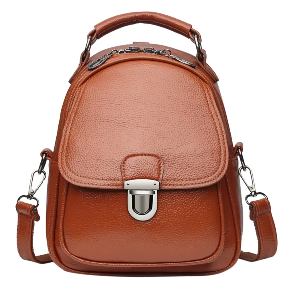 

MAIOUMY Women Sleek Minimalist Style Solid Color Leather Backpack Shoulder Bag Fashion Chain Large Capacity Travel Bag August 14