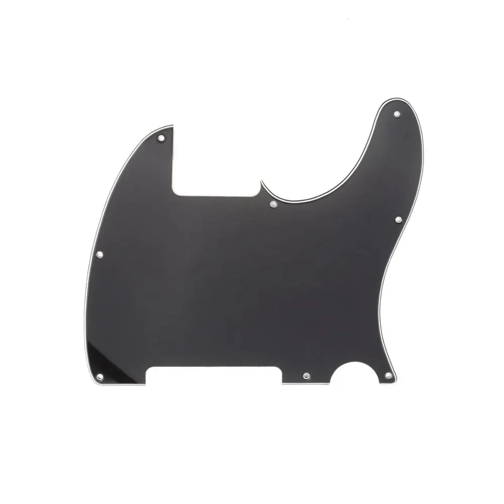 Musiclily 8 отверстий Tele Pickguard пустой для Fender США/мексиканский Telecaster Esquire гитары, 3Ply черный