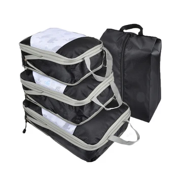 

4PCS Foldable Storage Bag For Travel Compressible Clothes Finishing Waterproof Storage Bag With Handle