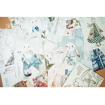 

4packs/lot Cute Rabbit Forest Cartoon Postcard Greeting Cards Christmas Card Birthday business Card Gifts