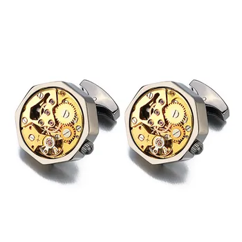 

Brandi brand precision watch movement cufflinks men's French shirt cufflinks high-end suit cufflinks nail 3 colors optional