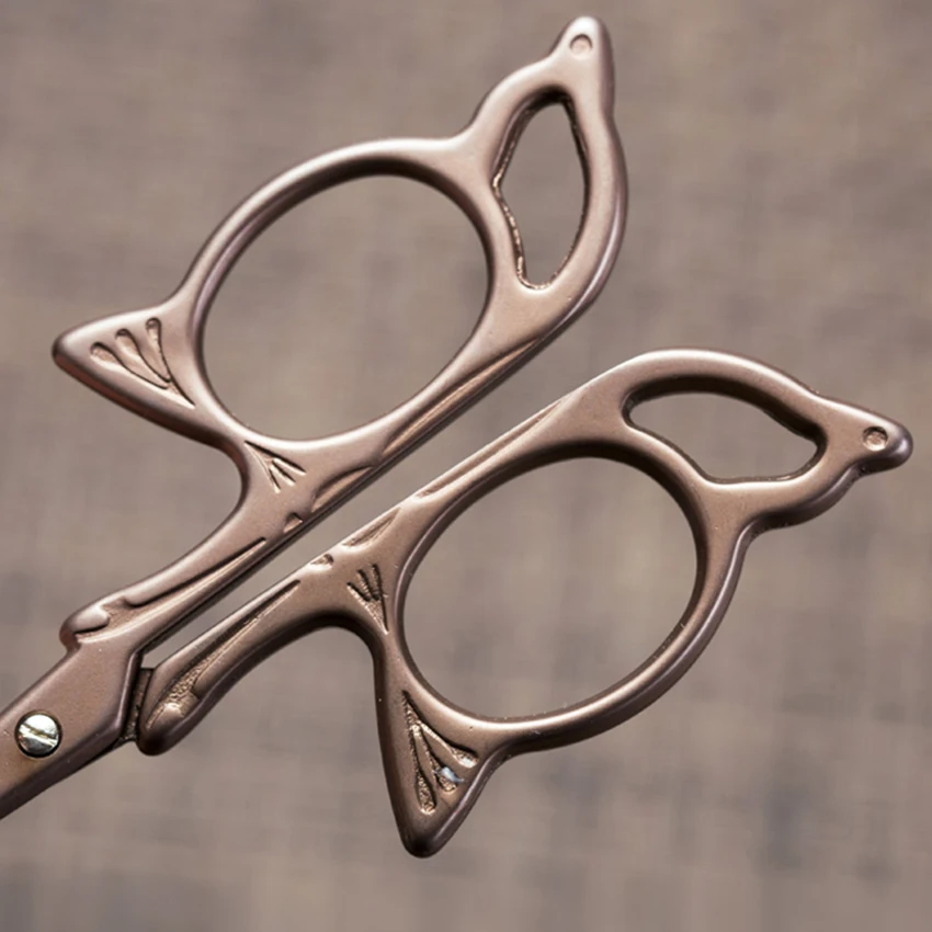 Titanium-plated Vintage Scissors for Sewing, Arts, Crafts, Office, Home Butterfly / plant Type Student Handmade Small Scissors
