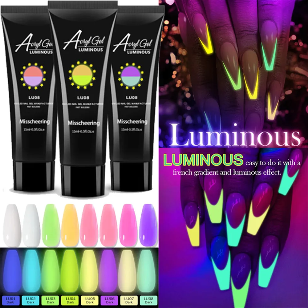 

Luminous Gel Nail Polish Glow In The Dark Gel Varnish Soak Off UV Color Nail Gel Polish Fluorescent Luminous Neon Gel Lacquer