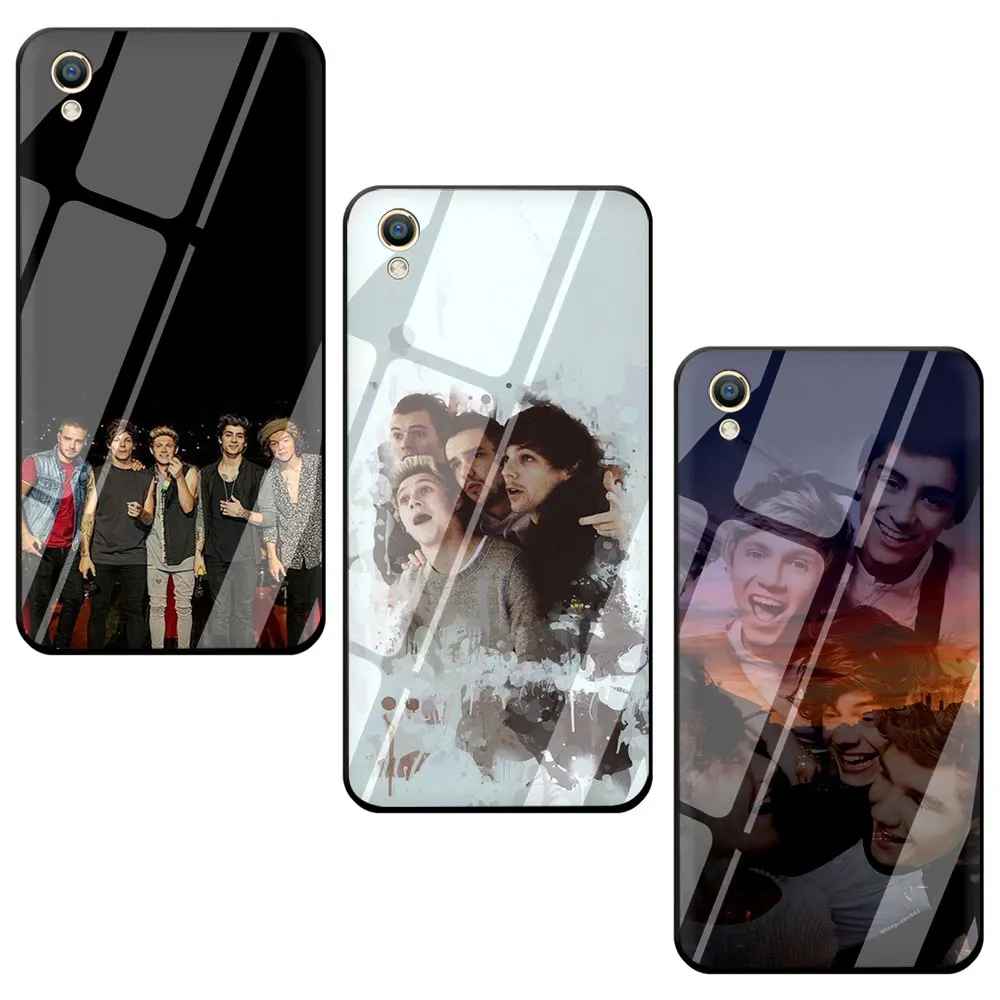 EWAU One Direction закаленное Стекло чехол для телефона чехол для OPPO A7 A5s AX7 AX5s A37 A77 A7X F3 F5 F7 F9 F11 Pro