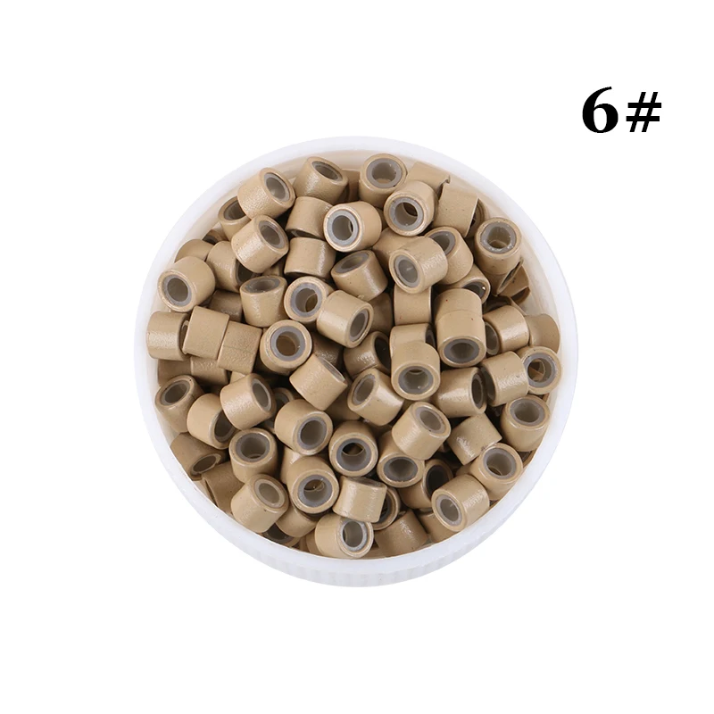 Ring Beads Hair Extensions Tools, Hair Extensions Tools, Nano Rings, 1000Pcs/Jar 4.0x2.0x3.0mm Micro Silicone Lined Rings/Links/Beads for Hair Extensions