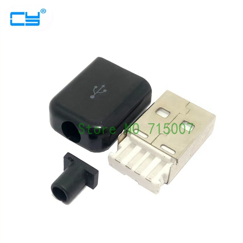 DIY USB 2,0 кабель Запчасти Разъем и в виде ракушки Тип мужской 4 Pin адаптер спаяное гнездо Тип Пластик оболочки