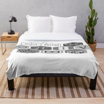 

Soft Blanket for Bed Sherpa Flannel Fleece Blanket Home Travel Sofa Soft Throw Blanket Math Black And White