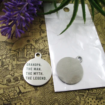 

20pcs--"Grandpa The Man The Myth the legend"stainless steel charms 5 styles for choosing DIY Charms for necklace bracelets