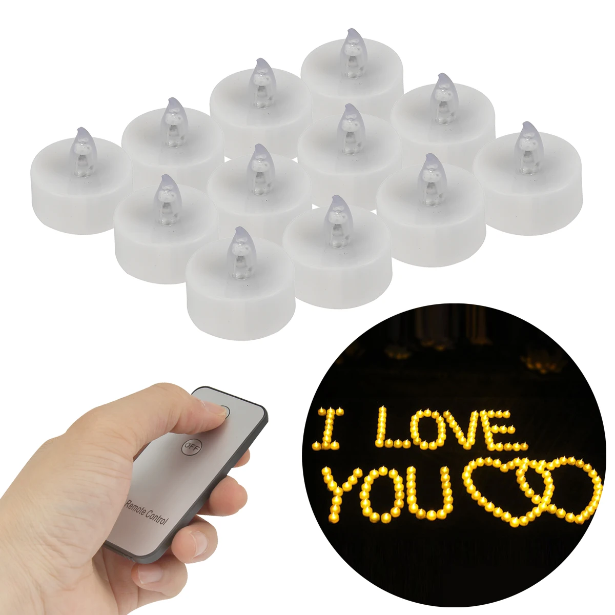 

Dropshipping 12Pcs LED Candles Remote Control LED Tea Light Battery Operated Candles For Party Decoration LED Candles