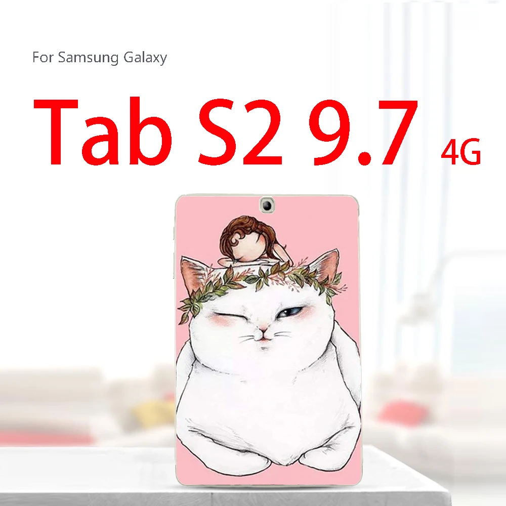 ForT815baimaonvhai Краски планшетный чехол для samsung Galaxy Tab A A2 S2 E 9,6 9,7 10,5 SM T560 T561 T810 T813 T815C T590 T595 Мягкий силиконовый чехол - Цвет: ForT815baimaonvhai