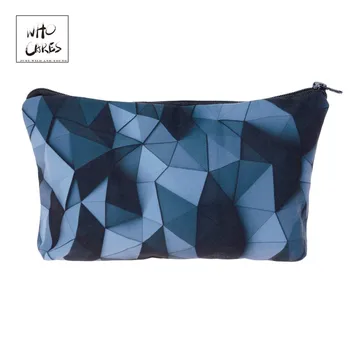 

Who Cares Fashion Cosmetic Organizer Bag 3d triangles Printing Makeup Bags Ladies Pouch Women Cosmetic Bag