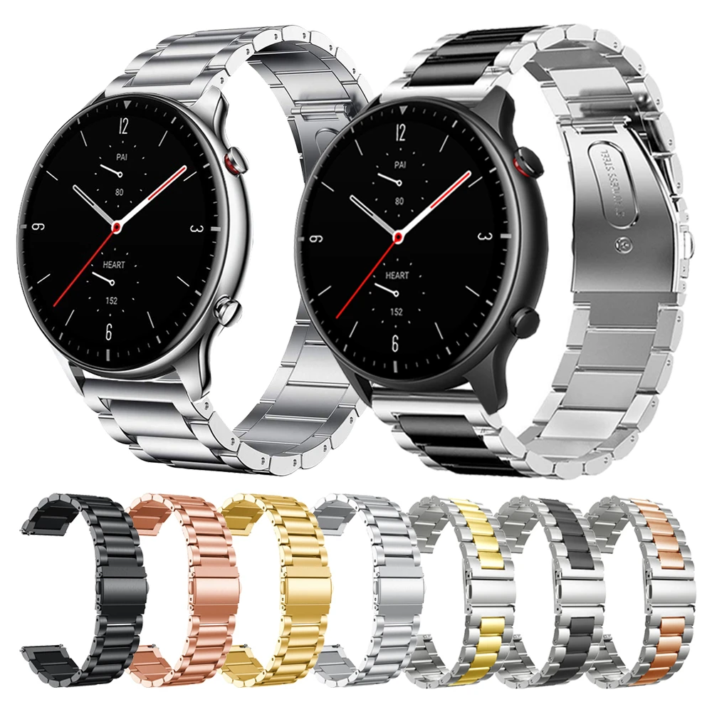 Correa de Metal para Xiaomi Amazfit GTR 2 2e, pulsera de Metal para Huami Amazfit Stratos 3, correas de reloj inteligente|Correas de reloj| -