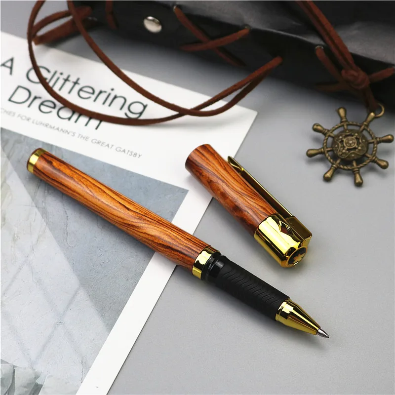 Деревянная зерно 0,5 мм пластиковая гелевая ручка резиновая нескользящая ручка школьные офисные принадлежности для письма