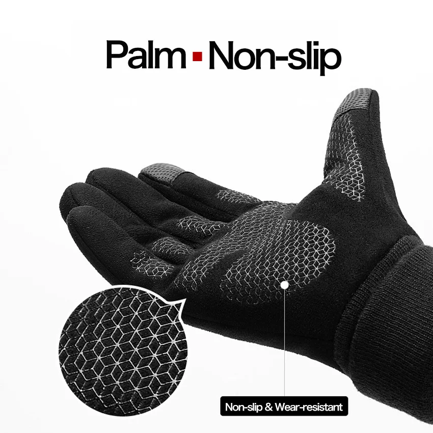 FRALU Winter Gloves For Men Windproof Warm Thick Business Men's Gloves Skin-friendly Touch Screen Night Riding
