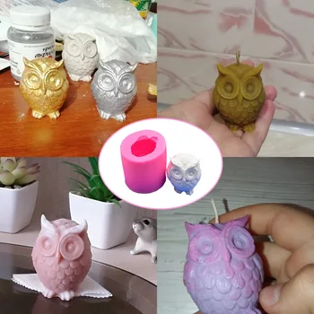 

TTLIFE 3D Owl Animal Silicone Soap Mold Resin Clay Candle Molds Fondant Cake Decorating Tools Chocolate Candy Pastry Baking Mold