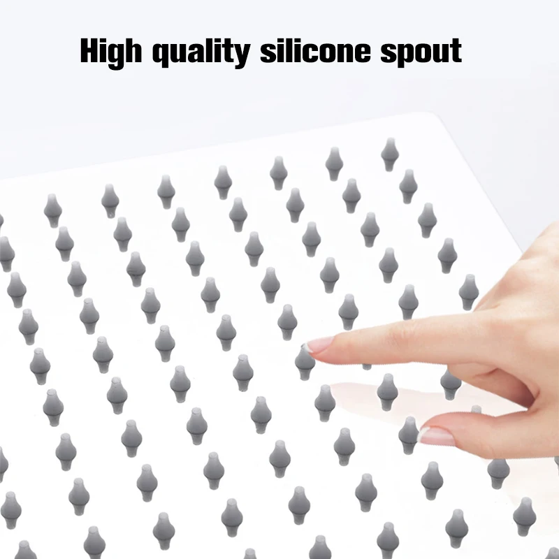 Ultra-thin LED Rainfall Bathroom Shower Head without Shower Arm 3 Colors Changing with Temp Water Saving