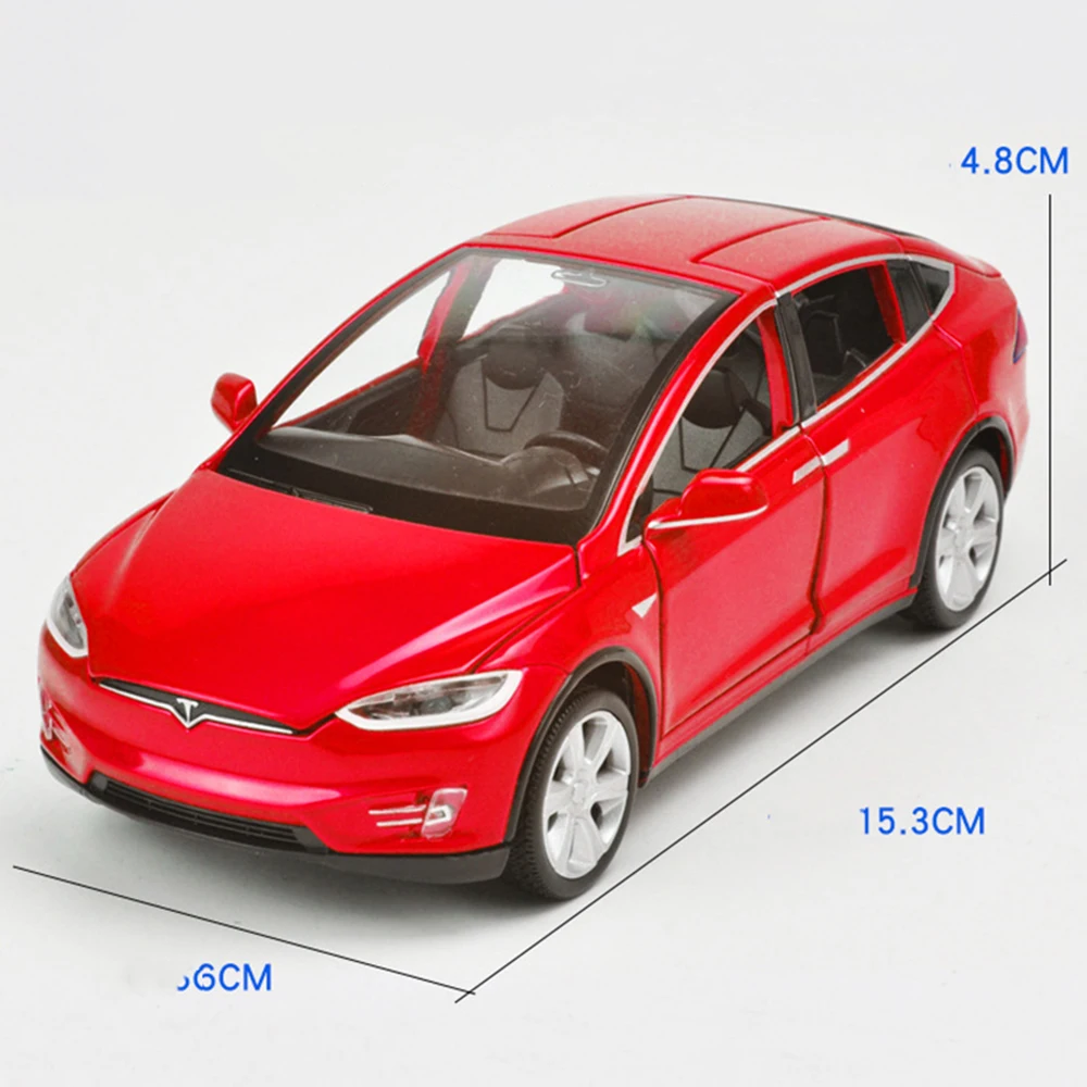 Коллекционные красный/черный/белый/голубой цвет 1/32 Tesla модель X 90 моделей