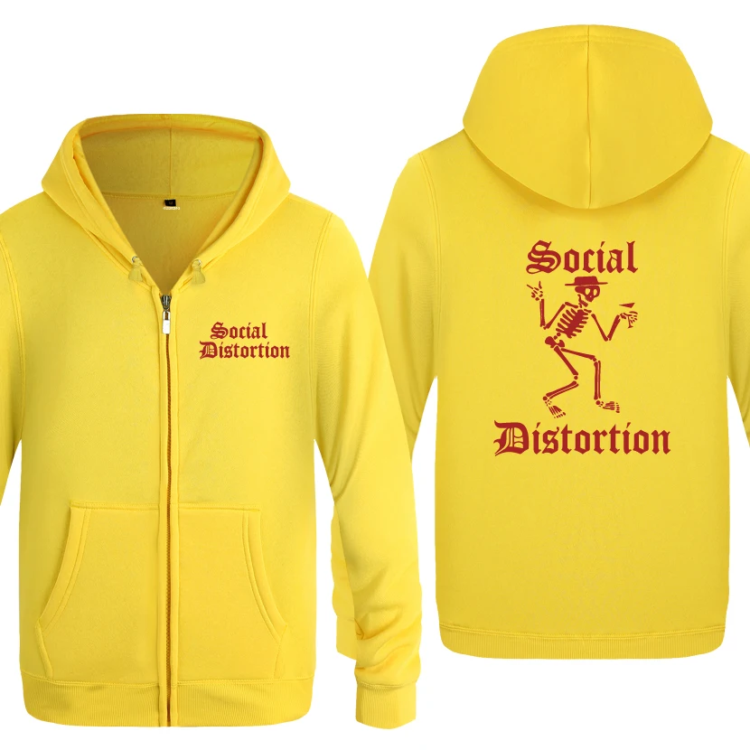 SOCIAL DISTORTION Rock Band Hoodies Men Men's Fleece Zipper Cardigans Hooded Sweatshirts