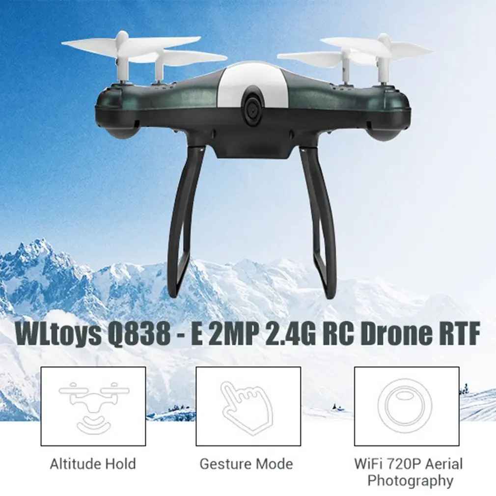 XK Q838-E 2MP 2.4G RC Drone RTF Wifi HD 720P Camera With Altitude Hold Gesture Mode 360 Degree Roll Following Helicopters Toys